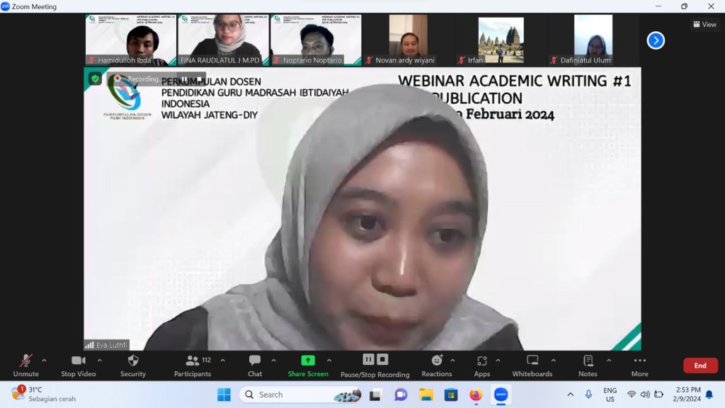 Perkuat Skills Menulis, PD PGMI Korwil VIII Jateng-DIY Gelar Webinar Academic Writing