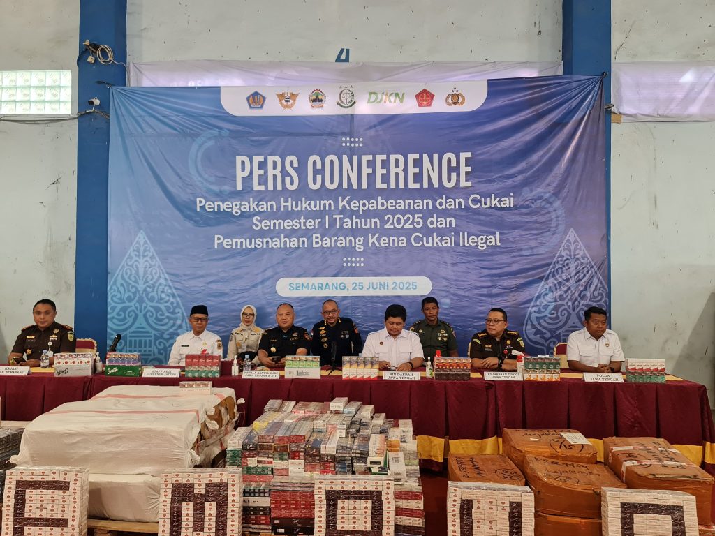 Bea Cukai Jateng DIY Gagalkan peredaran 64,5 Juta Batang Rokok Ilegal Sepanjang Semester I 2025