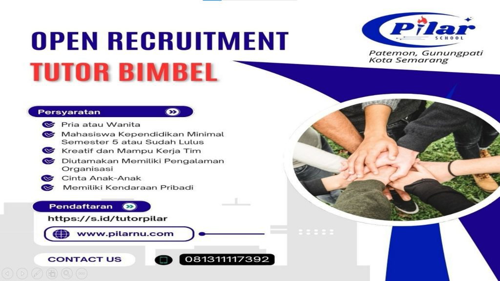 Lowongan Guru Bimbel di Patemon Gunungpati Semarang 2025, Daftar Segera!