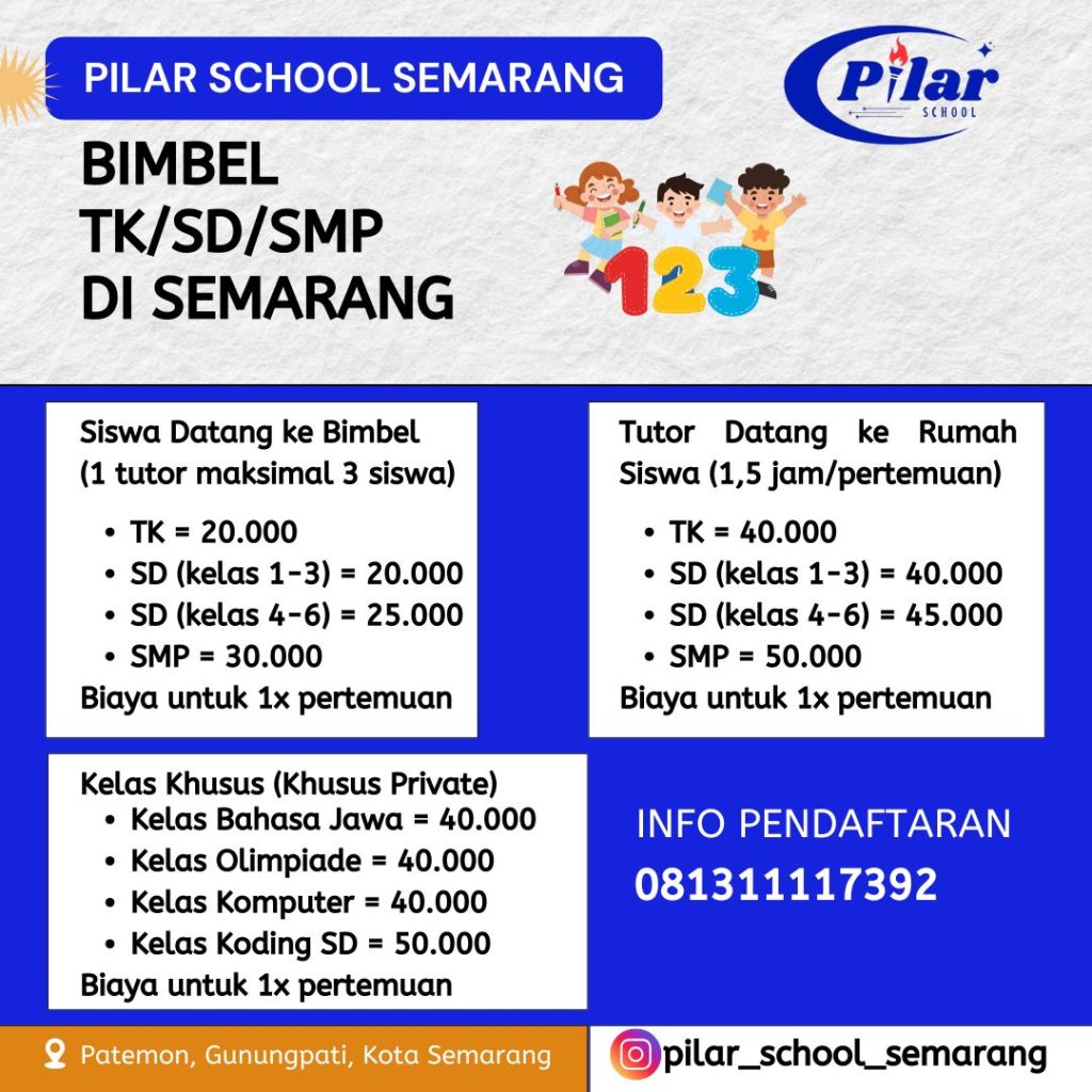 Bimbel Kota Semarang Berkualitas untuk TK, SD, dan SMP