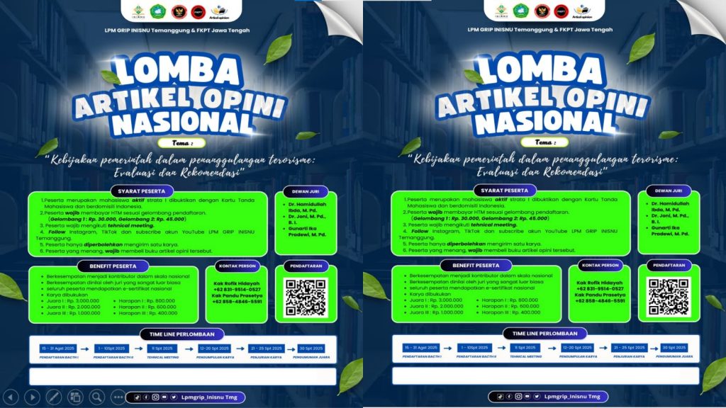 Yuk Ikuti, Lomba Artikel Opini Nasional Bertema Penanggulangan Terorisme