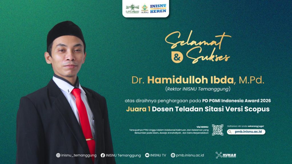 Dosen PGMI INISNU Juara I Dosen Teladan Sitasi Scopus pada PD-PGMI Indonesia Award 2026